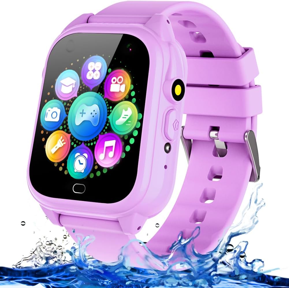 Reloj inteligente impermeable para niños y niñas de 3 a 12 años, juguetes de aprendizaje con 26 juegos, cámara, video, pantalla táctil, reproductor