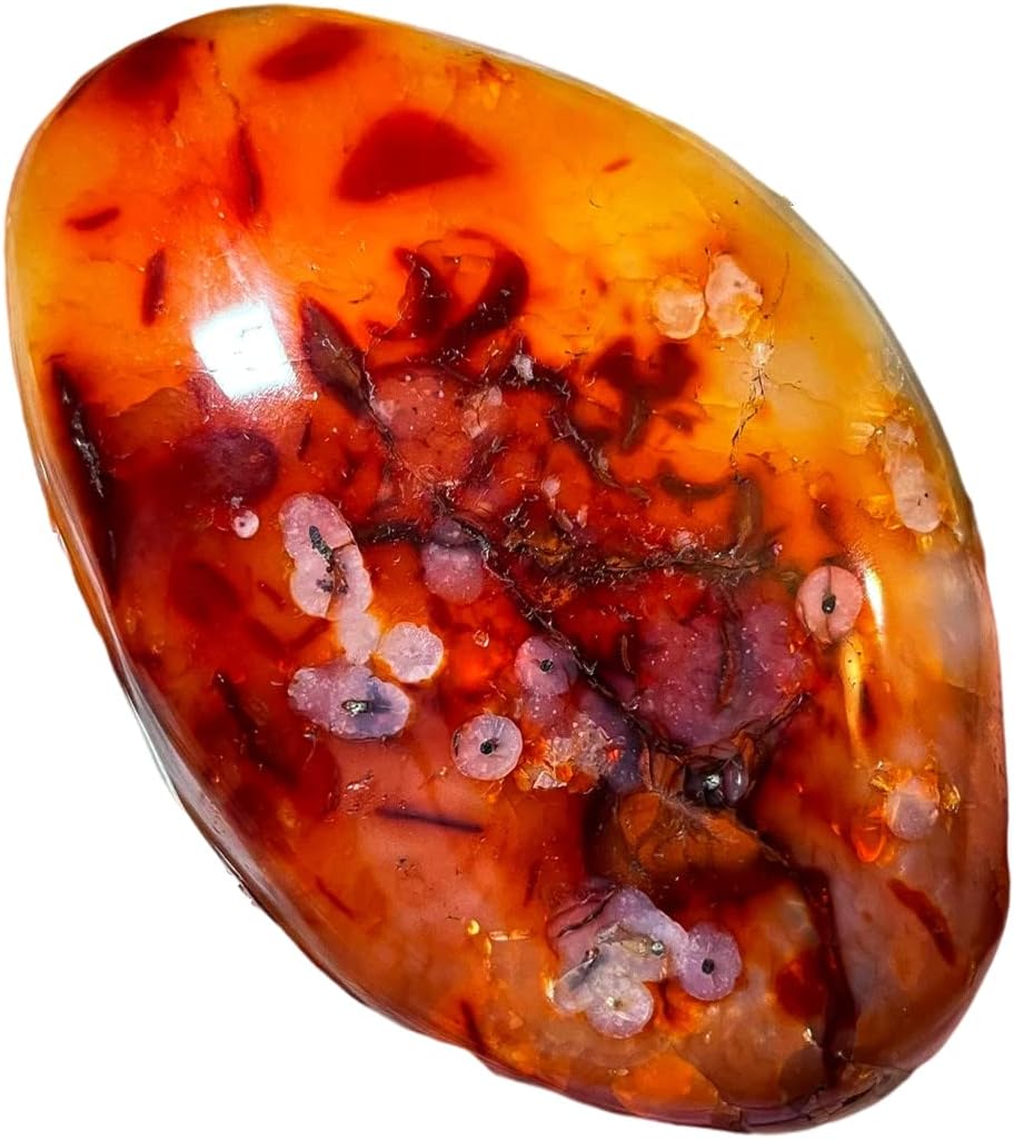 Zenkeeper Piedra de palma grande, piedra de preocupación natural, piedra de bolsillo pulida para curación de cristales, alivio del estrés y la