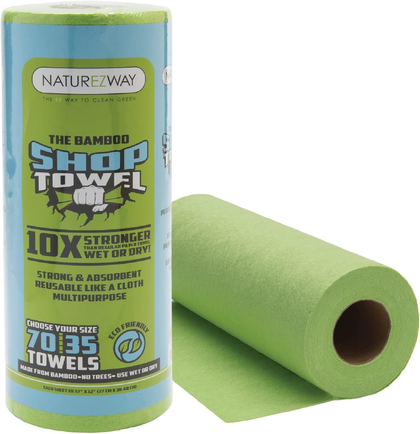 Naturezway (1 rollo) Toallas de bambú de alta calidad (3570 unidades por rollo), sin árboles, ecológicas, solución de limpieza resistente