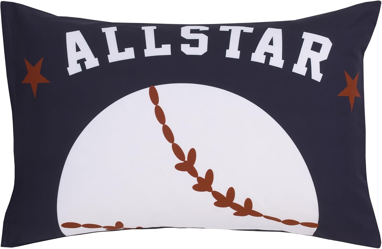 Everything Kids Sports – Juego de cama Allstar de 4 piezas para niños pequeños, gris, azul marino, naranja y marrón, edredón, sábana bajera