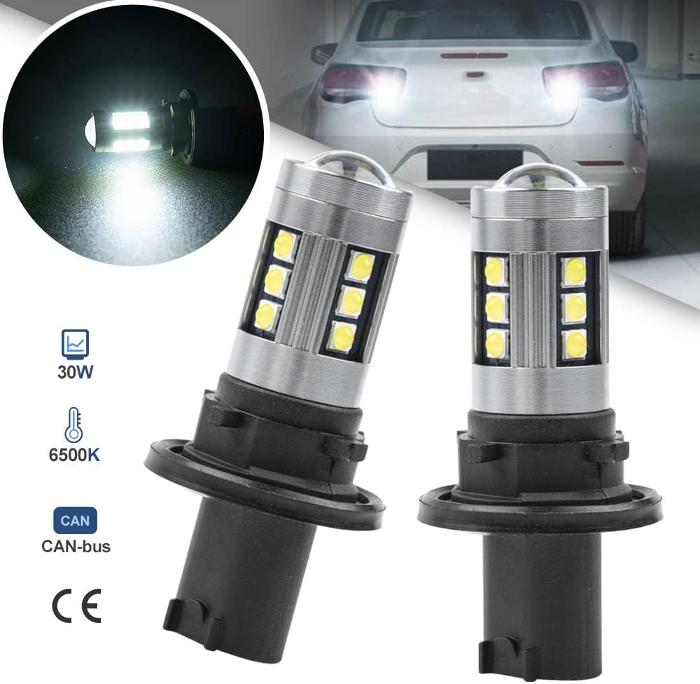 NSLUMO PU20d Base PH24WY PH24W Bombillas LED de retroceso de repuesto para Chevy Camaro 12184 12185 Luces de marcha atrás LED 6500K Xenon White