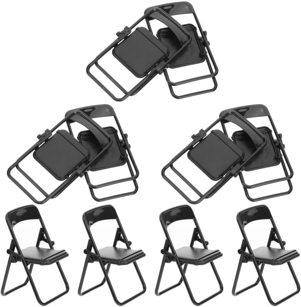 STOBOK Mini silla plegable soporte para teléfono celular, 10 piezas, pequeña silla de cubierta de playa, soporte plegable para teléfono celular,