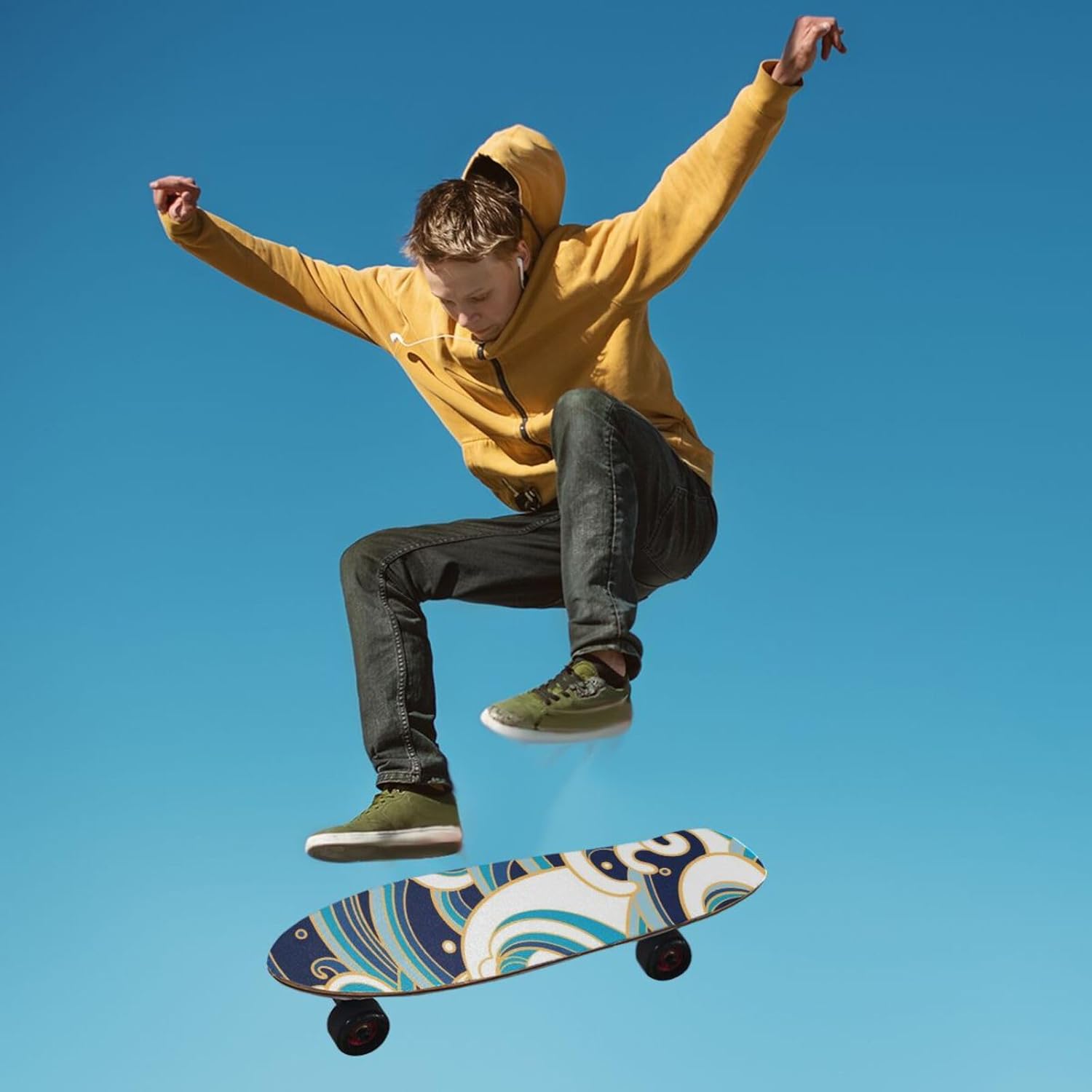 Ripple – Cinta de agarre impermeable para patineta, antideslizante, 33.1 x 9.1 pulgadas, papel de lija