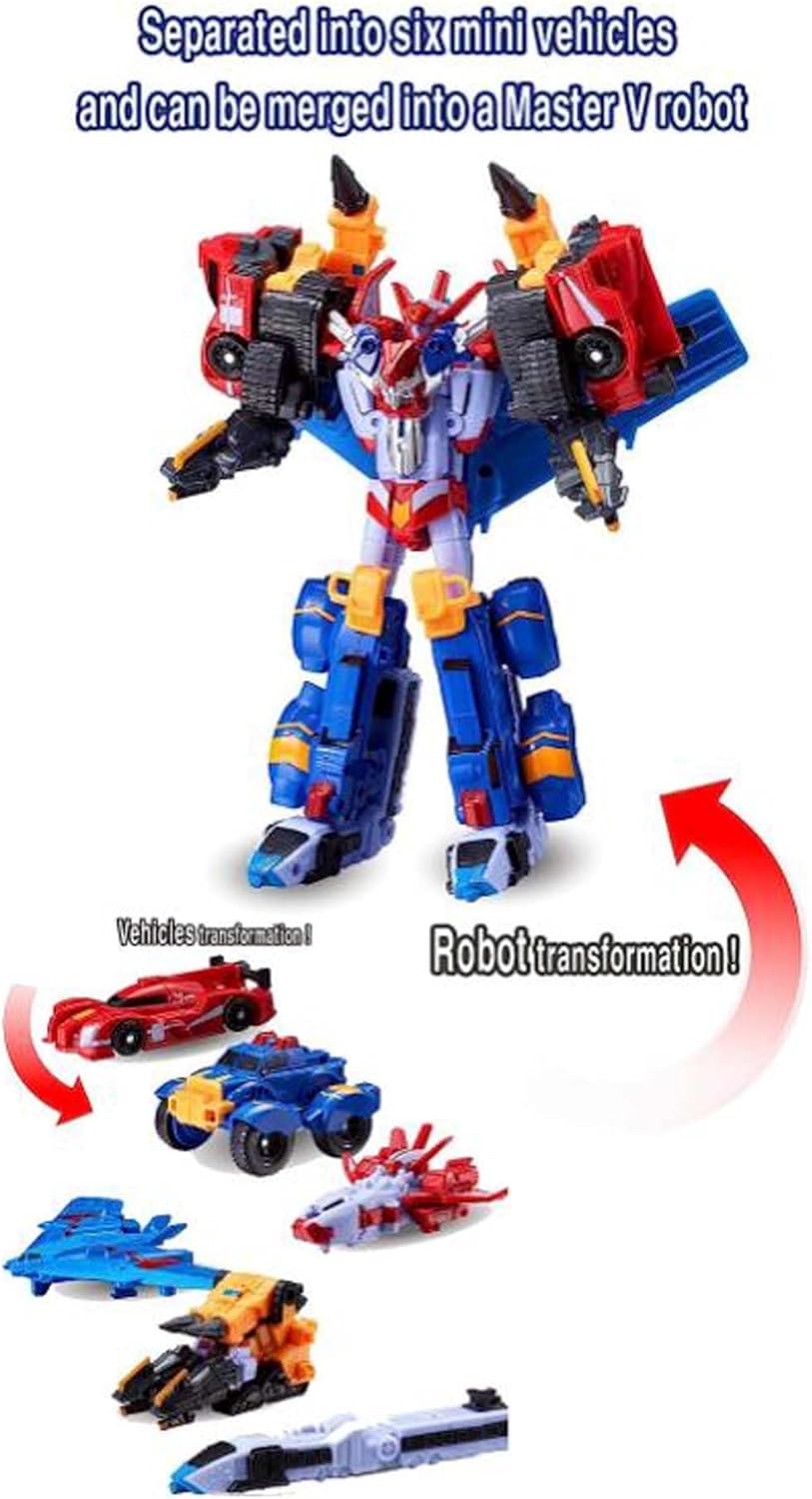 YOUNGTOY TOBOT V Mini Master V 6-Integración Transformación Robot Coches Vehículos Juguete