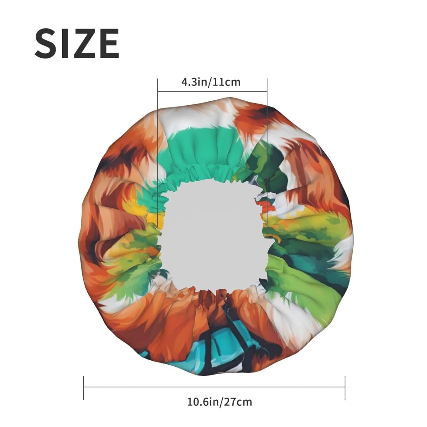A Cute Dog Reusable Double Layer Waterproof Shower Cap With Elastic Cord For Home Cleaning Facial Care Shower