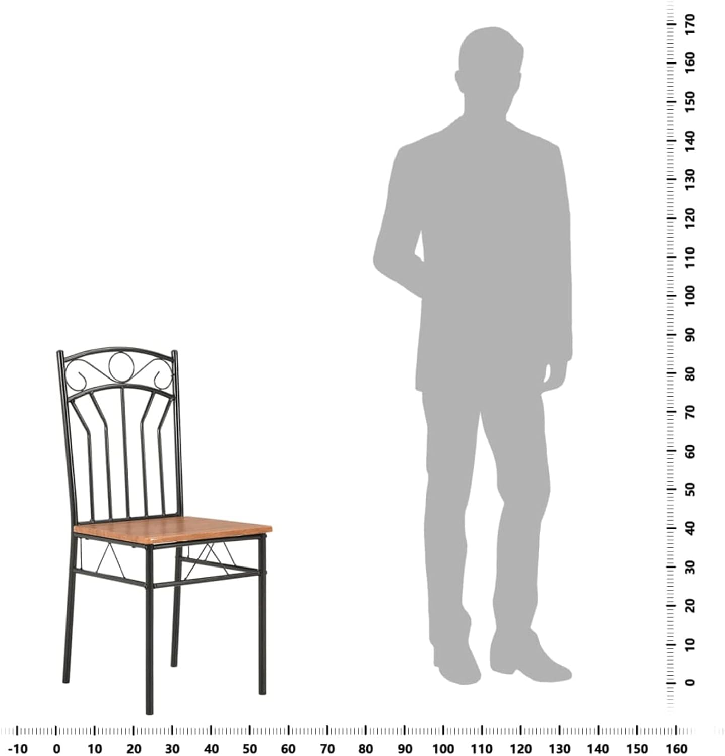 Tidyard 2 Piece Dining Chairs MDF Seat Steel Frame Armless Side Chair for Kitchen, Dining Room, Resturant, Living Room, 15.7 x 18.9 x 33.9 in