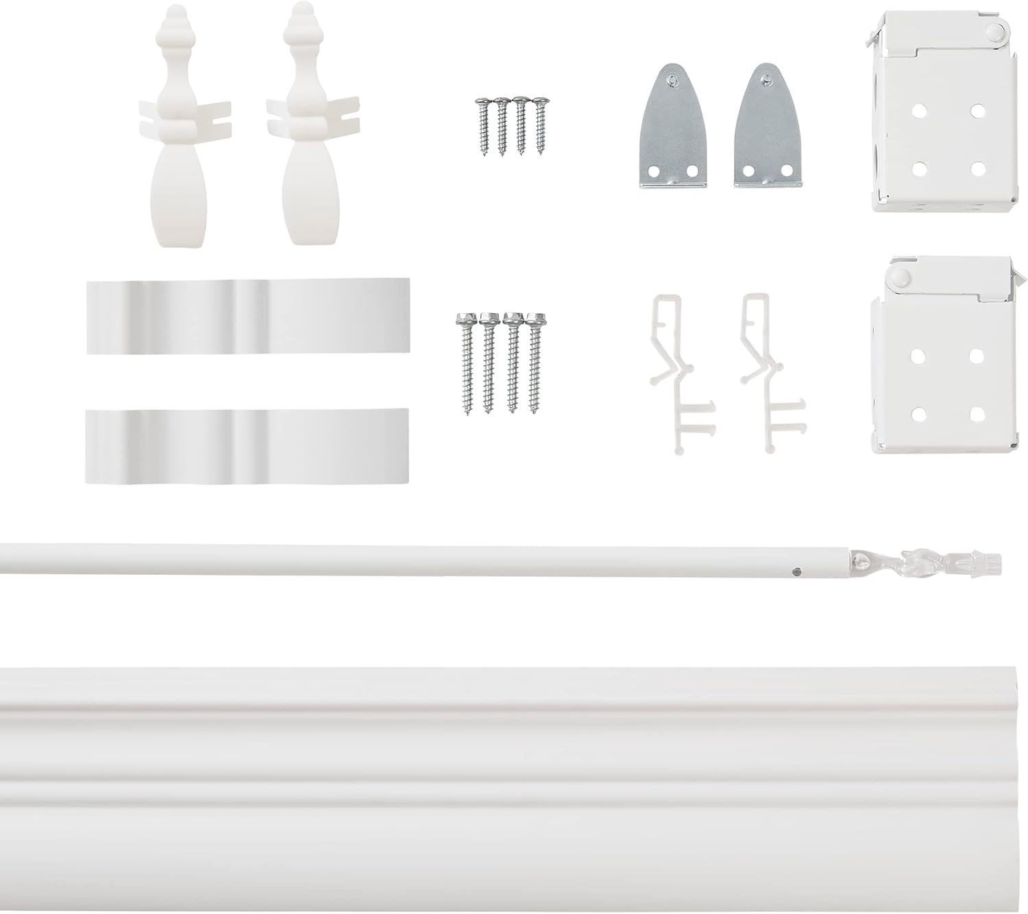 Lotus & Windoware Persiana de madera sintética de 2 pulgadas, sin cables, 35 pulgadas de ancho x 72 pulgadas de largo, suave, blanco brillante