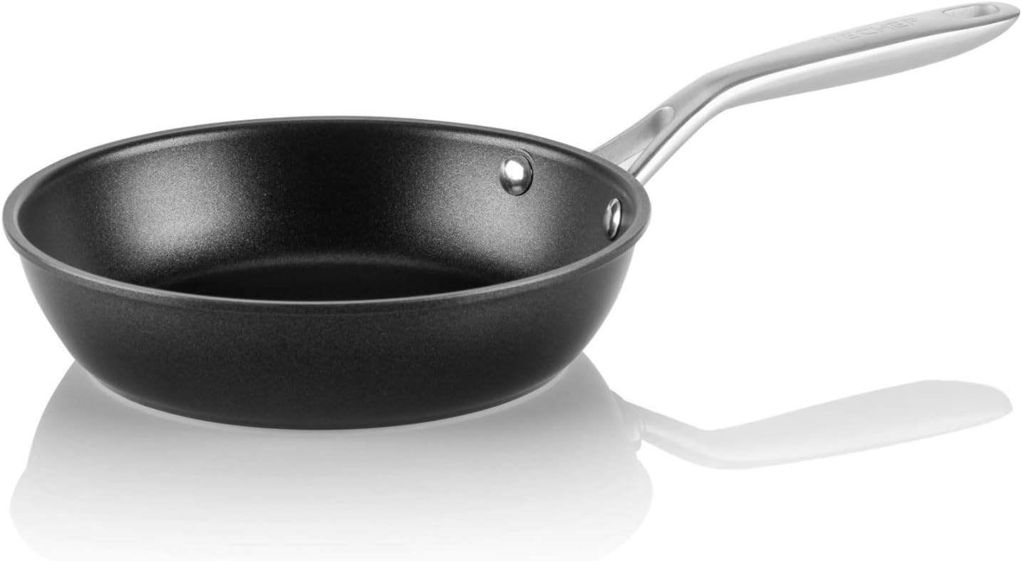 TECHEF – Onyx Collection – Juego de sartenes antiadherentes, sin PFOA, aptas para horno, mango de acero inoxidable que se mantiene fresco, listo