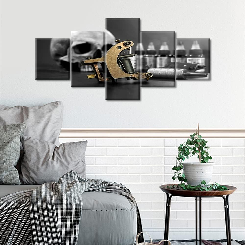 Decoraciones de pared para sala de estar, estudio de tatuaje, decoración del hogar, pinturas de tatuaje, lienzo, arte de pared, máquina de tatuaje,