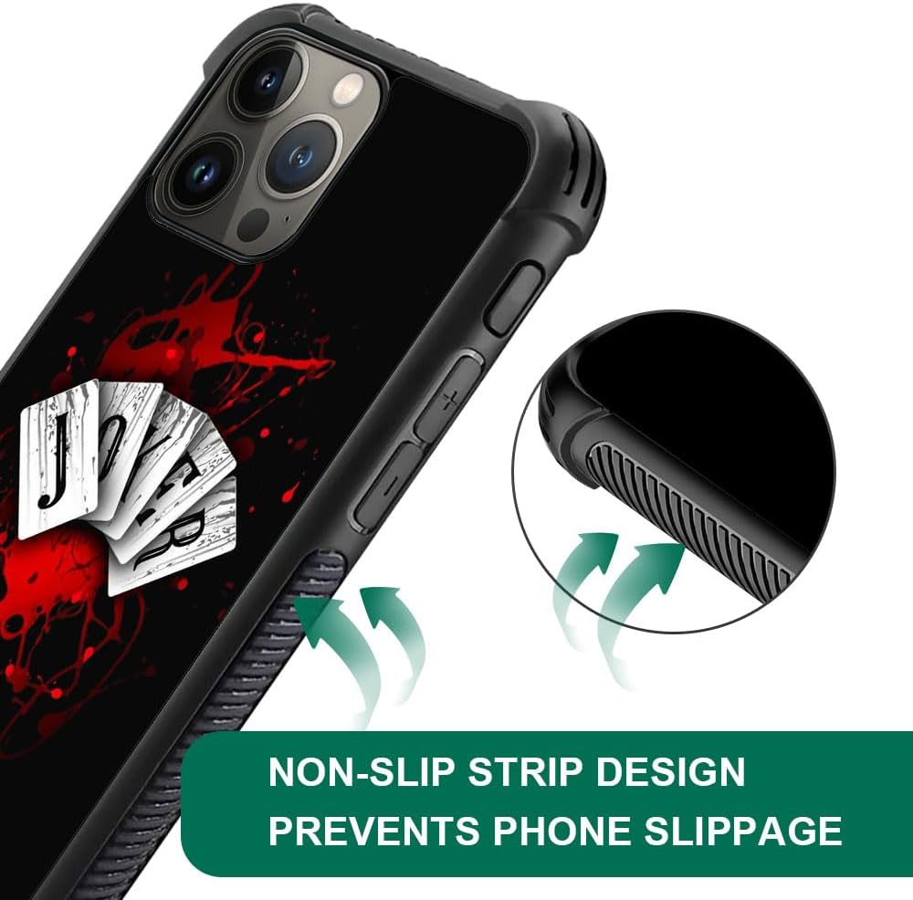 ZHEGAILIAN Funda compatible con iPhone 15 Pro, Joker Cards 15 Pro para hombresniños, esquinas reforzadas UNBreak Fashoin, cubierta trasera de TPU