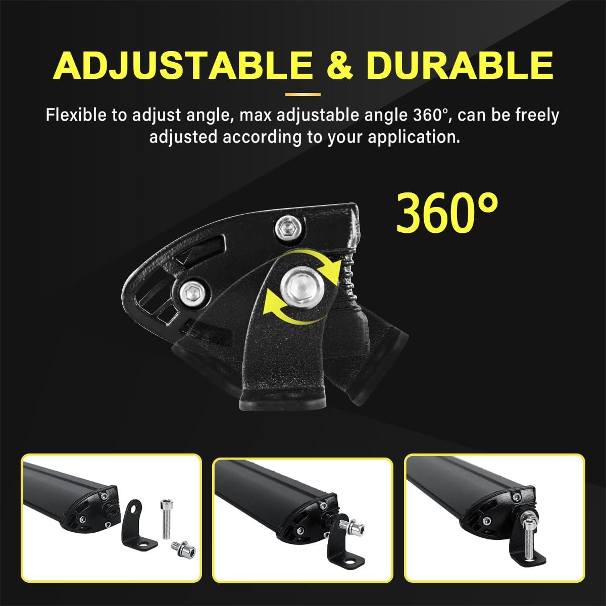 Willpower Barra de luz LED amarilla, 4 unidades, 4 pulgadas, 15 W, luz antiniebla de conducción delgada, luz todoterreno impermeable para SUV, ATV,