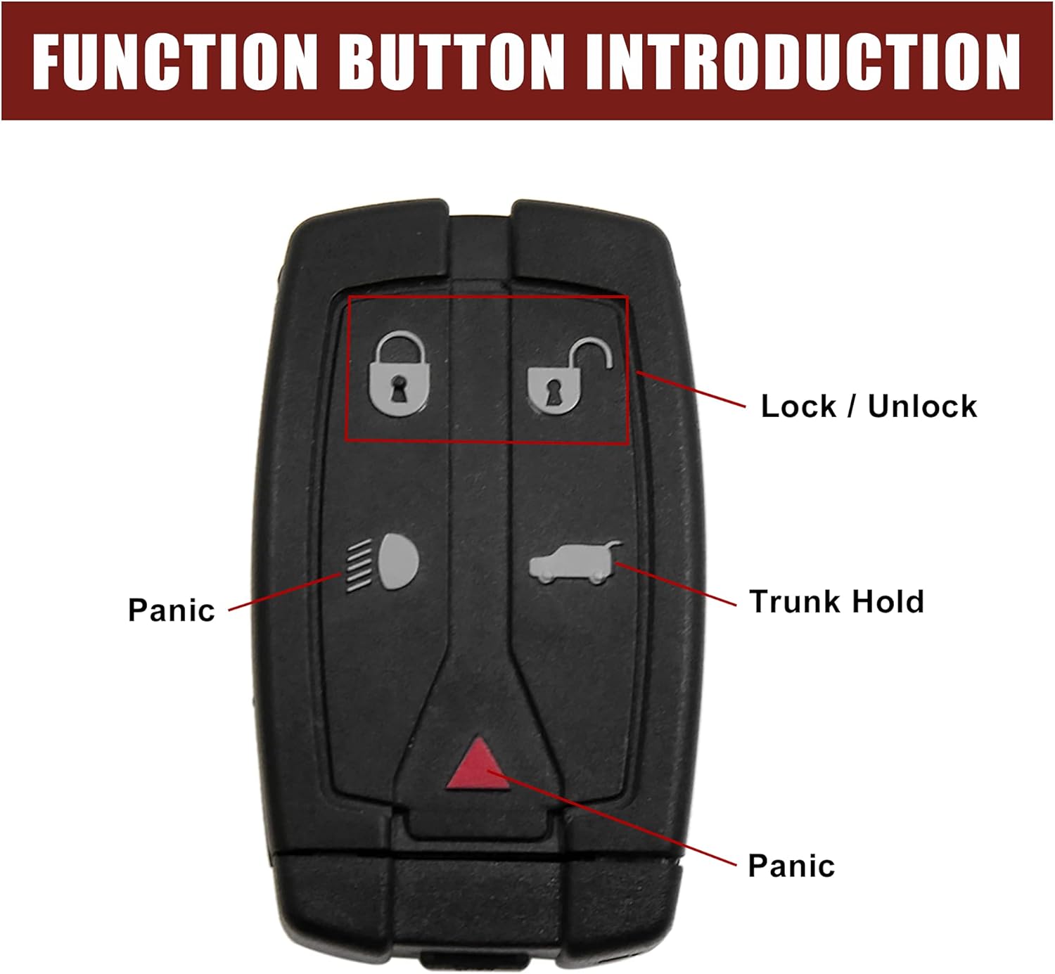 X AUTOHAUX 2 piezas de 5 botones sin cortar, llave de entrada sin llave, control remoto, carcasa para Land para Rover Freelander Discovery 2