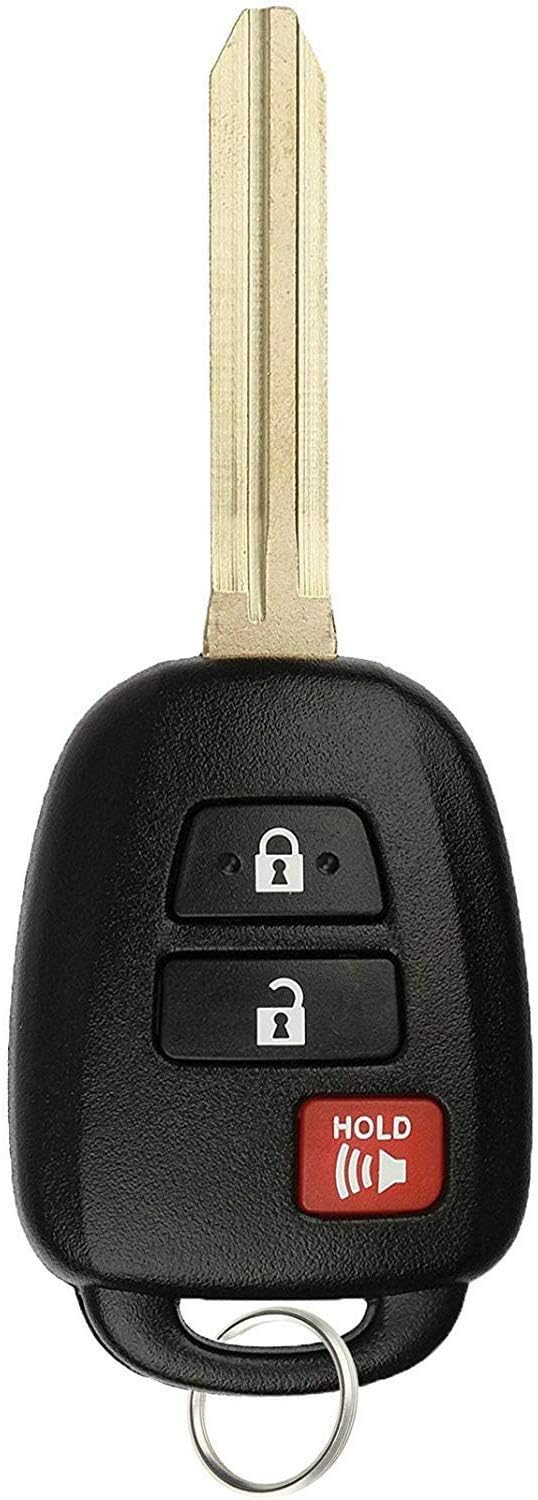 KeylessOption Llave de coche sin cortar para Toyota Rav4 Prius C HYQ12BDM 2014-2019