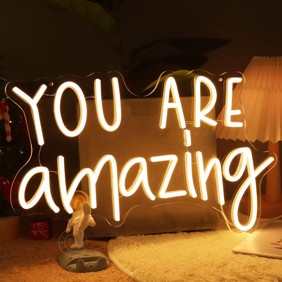 SYLHOME Letrero de luz LED de neón con texto en inglés “You Are Amazing 5V, para niñas, niños, dormitorio, sala de estar, aula, decoración de pared,