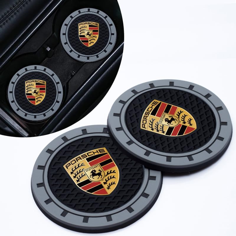Portavasos de automóvil para Porsche Panamera Cayenne Macan Boxster Taycan Cayman 718 911, 2 posavasos de automóvil para soporte de bebidas de