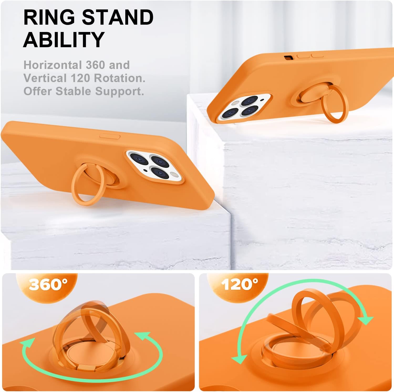 CHEZEAL Funda diseñada para iPhone 13 Pro, con soporte de anillo, soporte magnético para automóvil, forro de microfibra antiarañazos, funda delgada