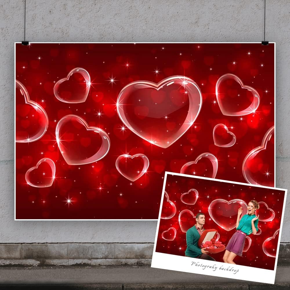 Yeele Fondo de fotografía de 10 x 8 pies, corazón rojo de principios de la década de 2000, estrellas de los años 90, fotos de la vieja escuela,
