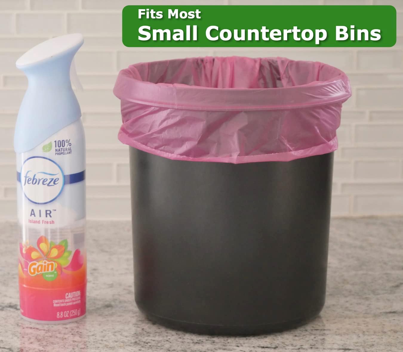 Small Trash Bags CCLINERS 2.6 Gallon Garbage Bags Small Color Bathroom Trash Bags Office Can Liners for Home Kitchen fit 2 Gallon, 3 Gallon (200