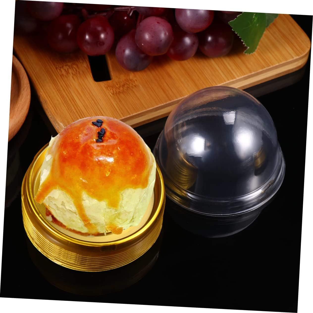 NOLITOY 300 Uds Regalos de Yema Dorada Soportes Pulgadas Bandeja para Hornear Postres Postres Cm Cuakes Transparente Huevo Transparente Boda