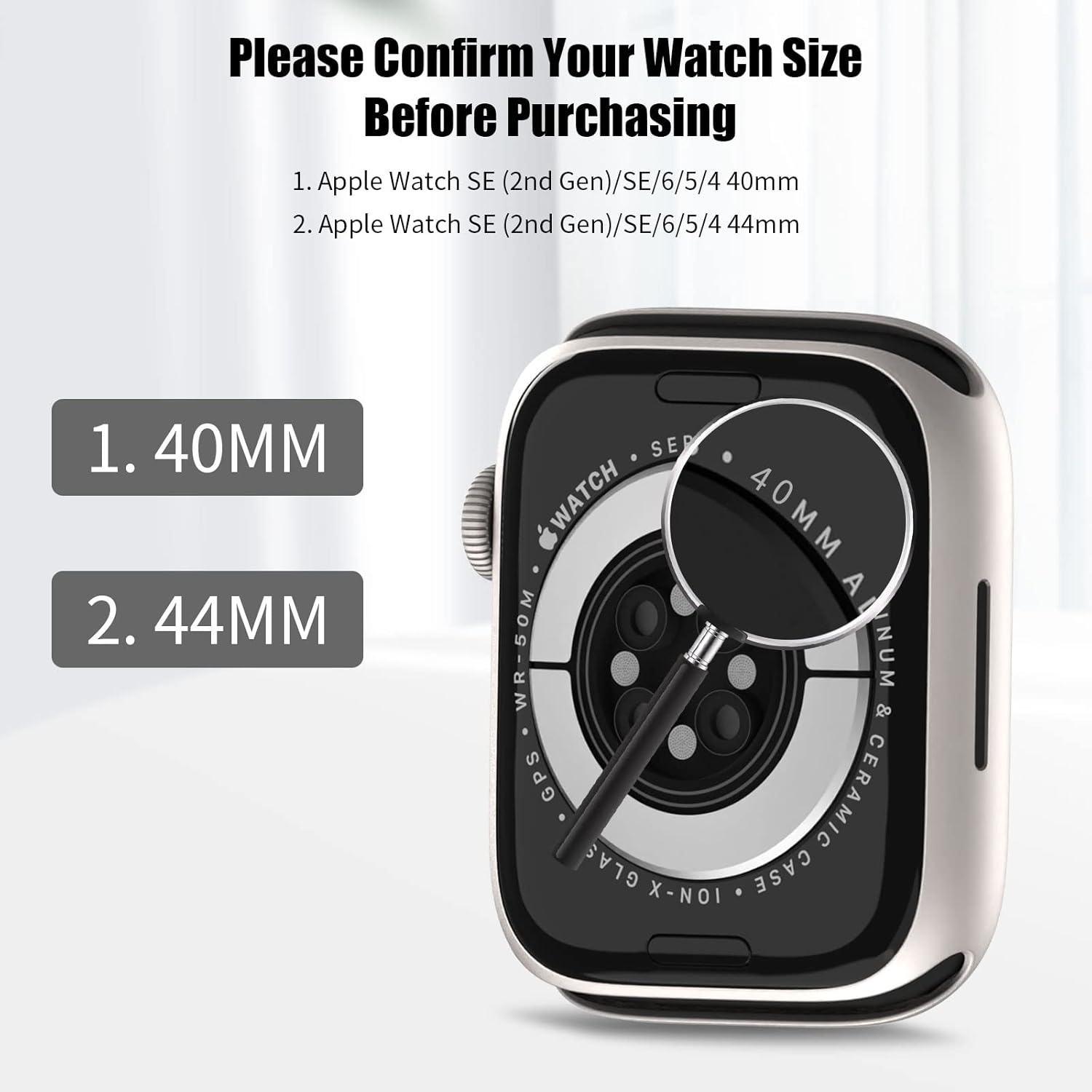Paquete de 4 unidades COMMUTER para Apple Watch SE (2 generación)SE654 Protector de pantalla de 1.57 pulgadas, cubierta ultrafina de policarbonato