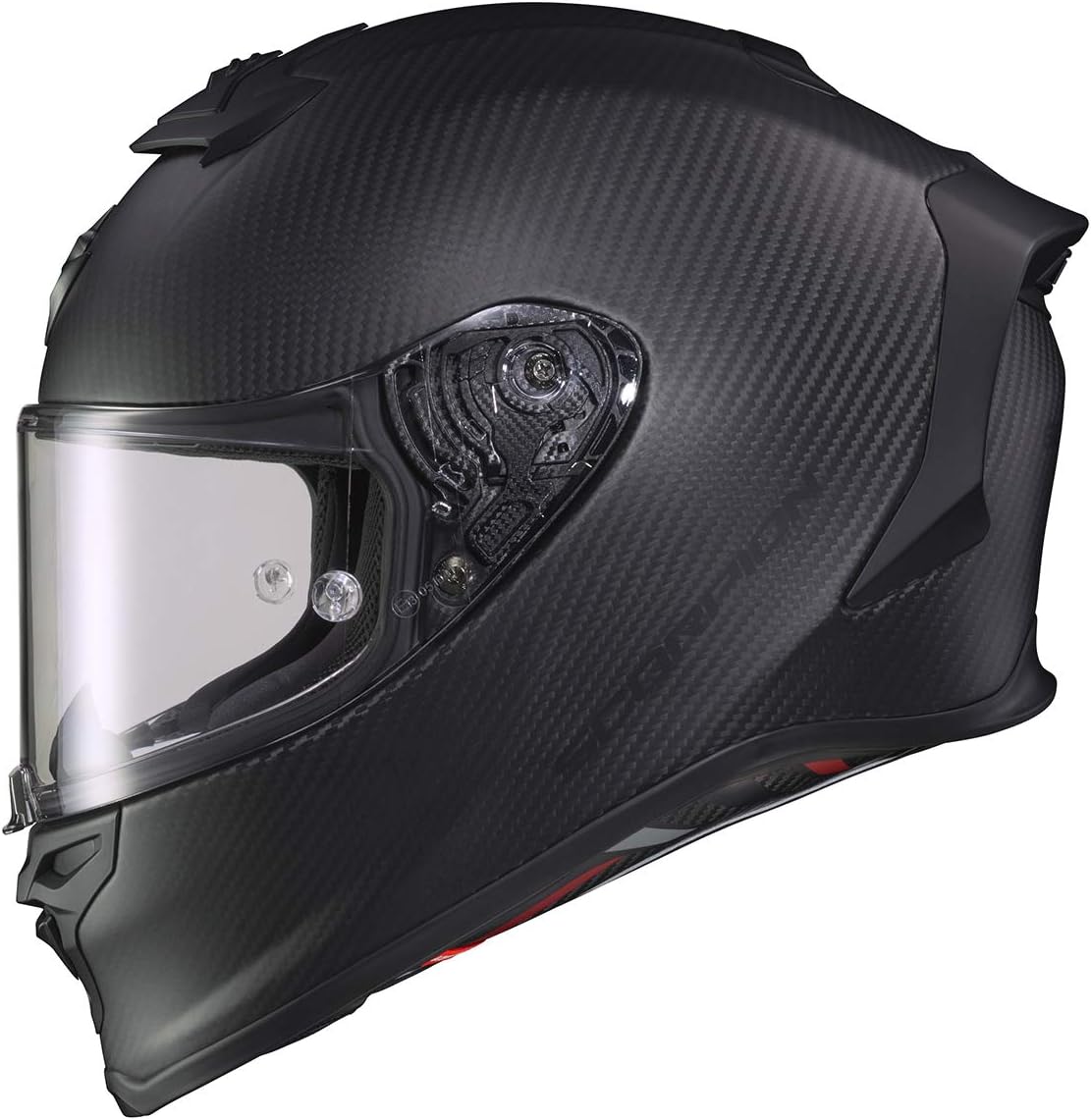 ScorpionEXO R1 Air – Casco de fibra de carbono TCT-U 3K de fibra de carbono para motocicleta y aventura callejera con bolsillos para altavoces