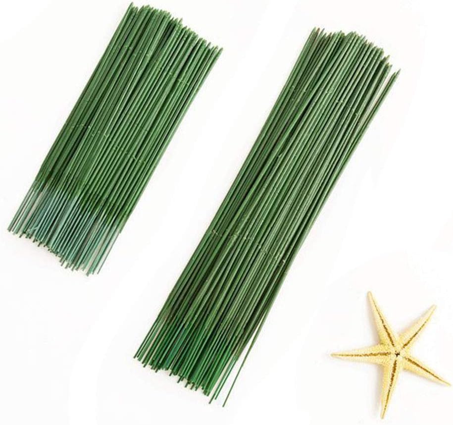 100 piezas de tallo floral de plástico, varilla de flores artificiales, alambre de flores verdes, ideal para la persona de manualidades, 6.7 in y