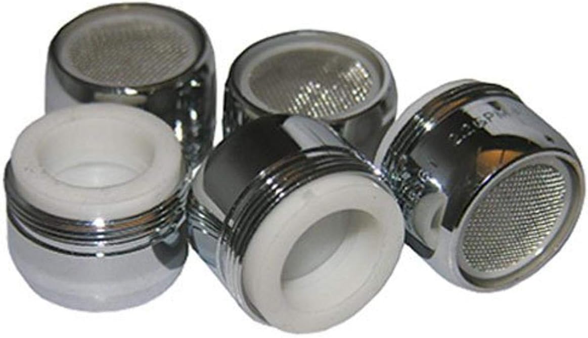 LASCO 09-1017 – Aireador de doble rosca cromado de 2.2 GPM, paquete de 5
