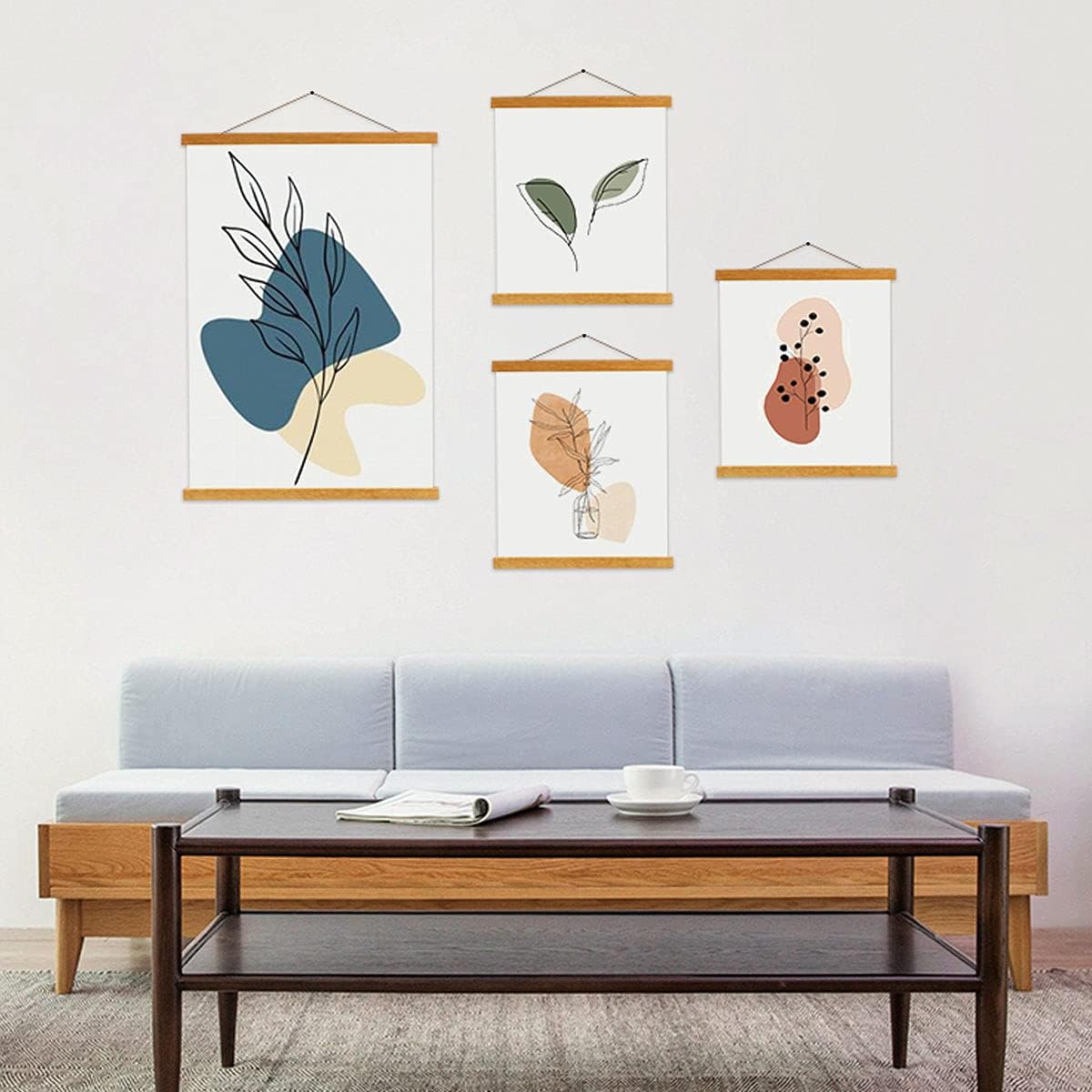Ywlake – Kit de marco magnético de madera estilo gancho, para colgar pergaminos, pósteres, mapas, lienzos y obras de arte de 18 x 24 pulgadas, 18 x