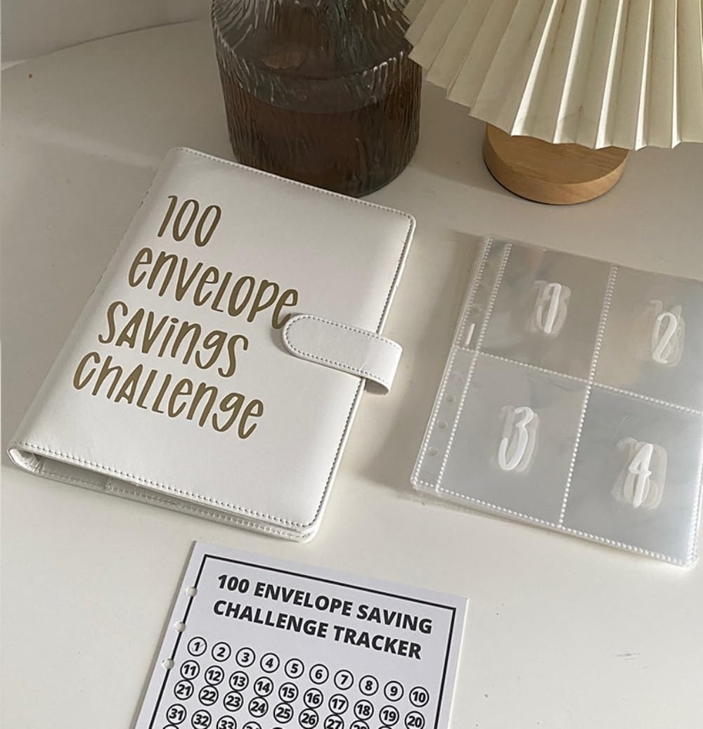 Carpeta de desafío de 100 sobres, manera fácil y divertida de ahorrar $5,050, libro de desafíos de ahorro, carpeta de libros de presupuesto de