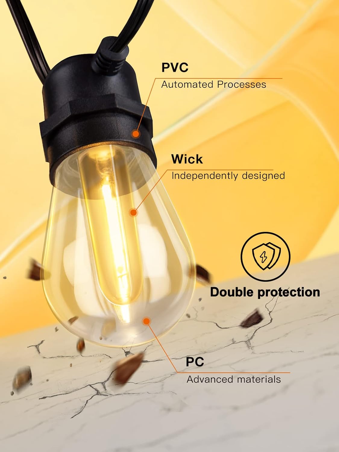 addlon Tira de luces LED para exteriores de 200 pies (paquete de 4 x 50 pies), control remoto con función de temporizador, 60 bombillas Edison