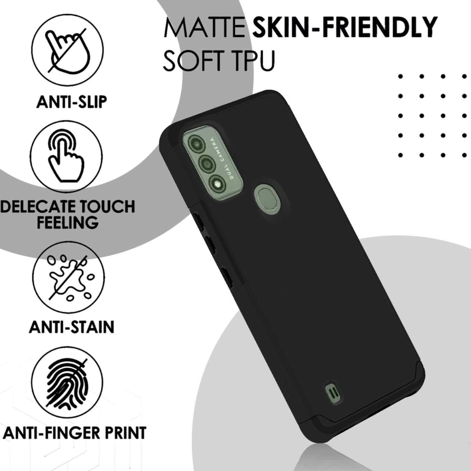 TJS Funda compatible con Wiko Voix, híbrida de doble capa (compatible con montaje magnético), a prueba de golpes, protección contra caídas, contra