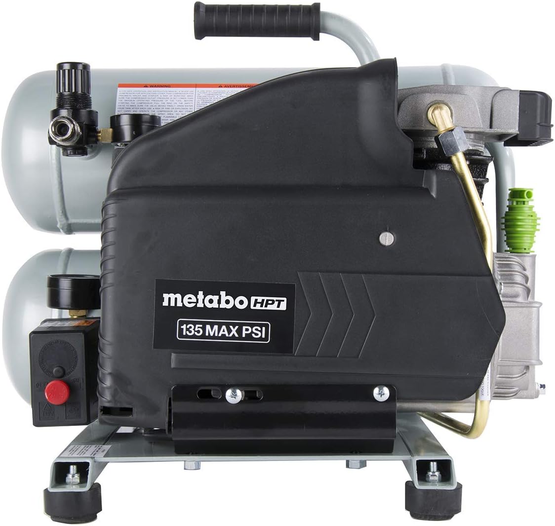 Metabo HPT EC99SM – Compresor de aire de doble pila de lubricante de aceite de 4 galones (renovado)