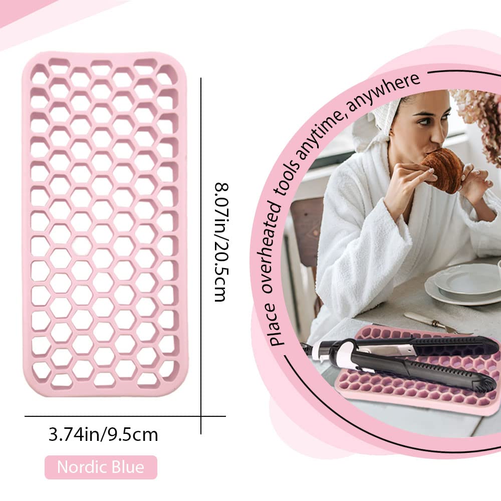 Almohadilla de silicona pequeña para rizador, alfombrilla de silicona más gruesa resistente al calor para herramientas para el cabello, herramienta