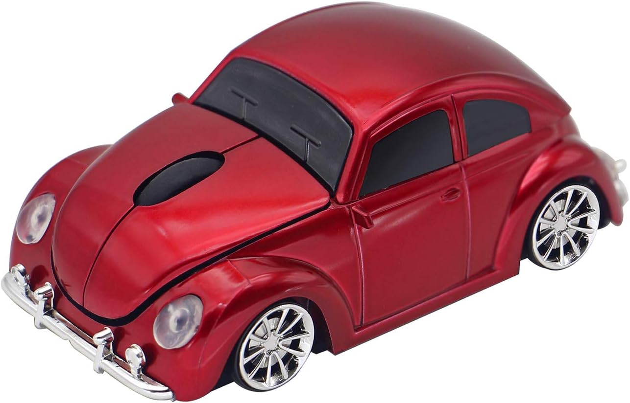 Aikchi Ratón inalámbrico para coche deportivo, ratón óptico 3D para computadora portátil de escritorio, ratones de computadora para JKC (rojo)
