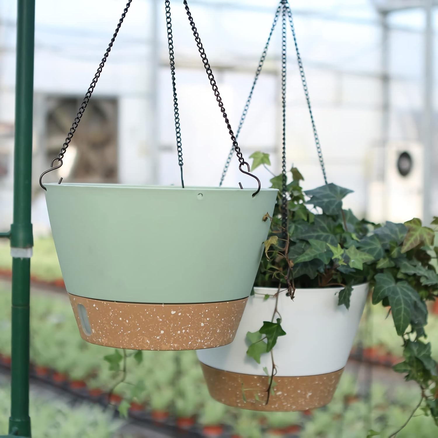 ZMTECH Juego de 2 macetas colgantes para plantas de interior, macetas colgantes de riego automático para plantas colgantes para plantas colgantes al