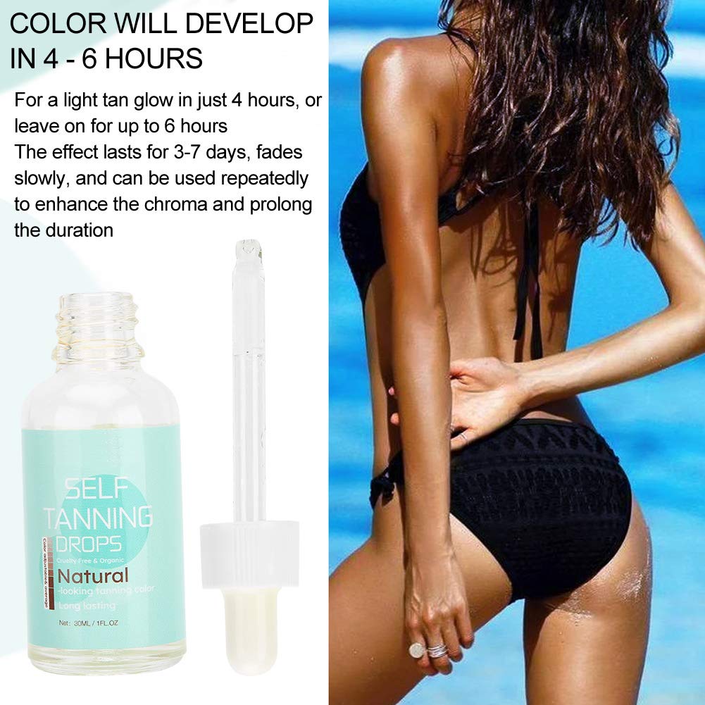 Aerosol autobronceador, gotas concentradas para el cuerpo y la cara, para viajes y playa, 1.0 fl oz de bronceado corporal concentrado Dha gotas de