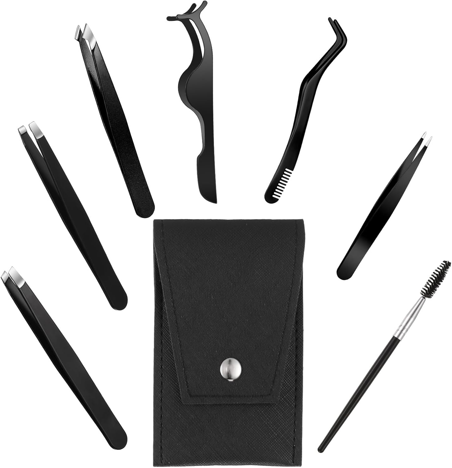 Juego de 8 pinzas para pestañas, aplicador de pestañas para cejas, herramientas de extensión de pestañas, aplicador de pestañas postizas, pinzas