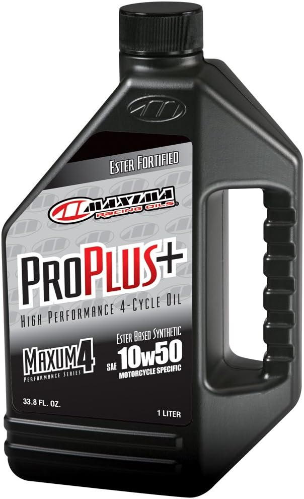 Maxima Racing Oils 30-19901-3PK Pro Plus+ 10w50 – Aceite sintético para motor de motocicleta, botella de 1 litro, paquete de 3