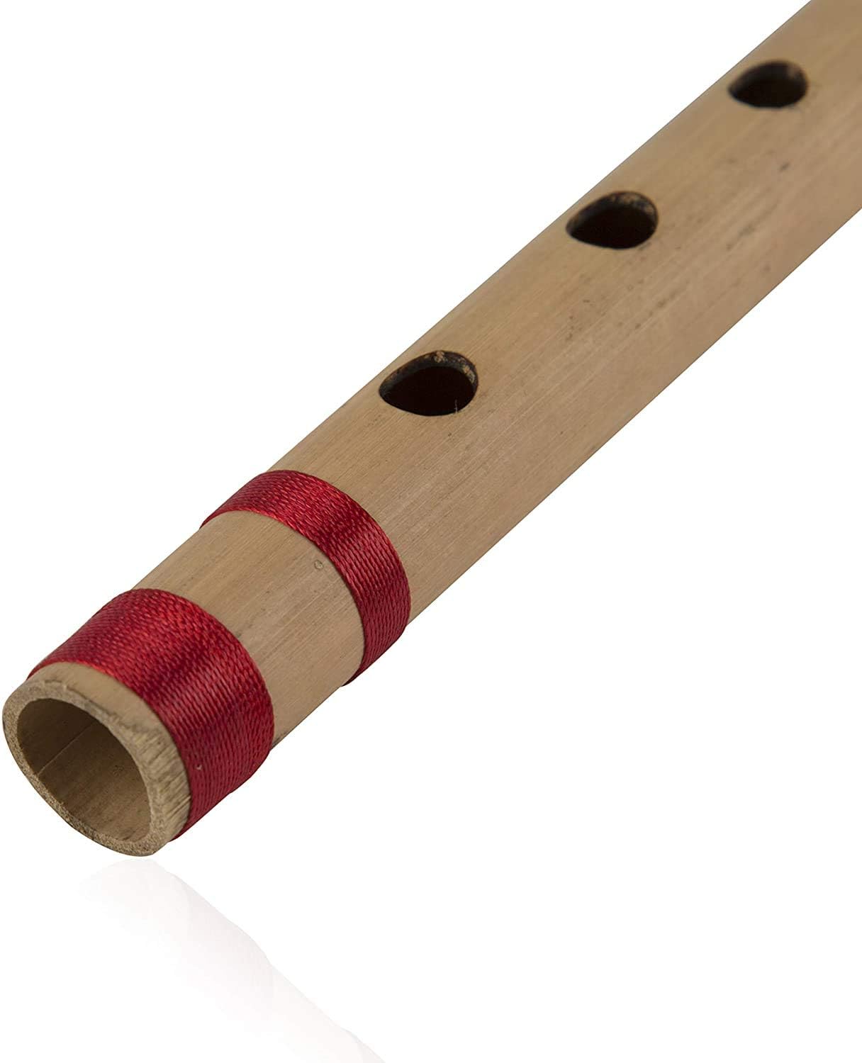 Flauta de bambú de madera india auténtica de 17 pulgadas en clave “A”, grabador de instrumentos musicales de viento de madera, Bansuri tradicional,