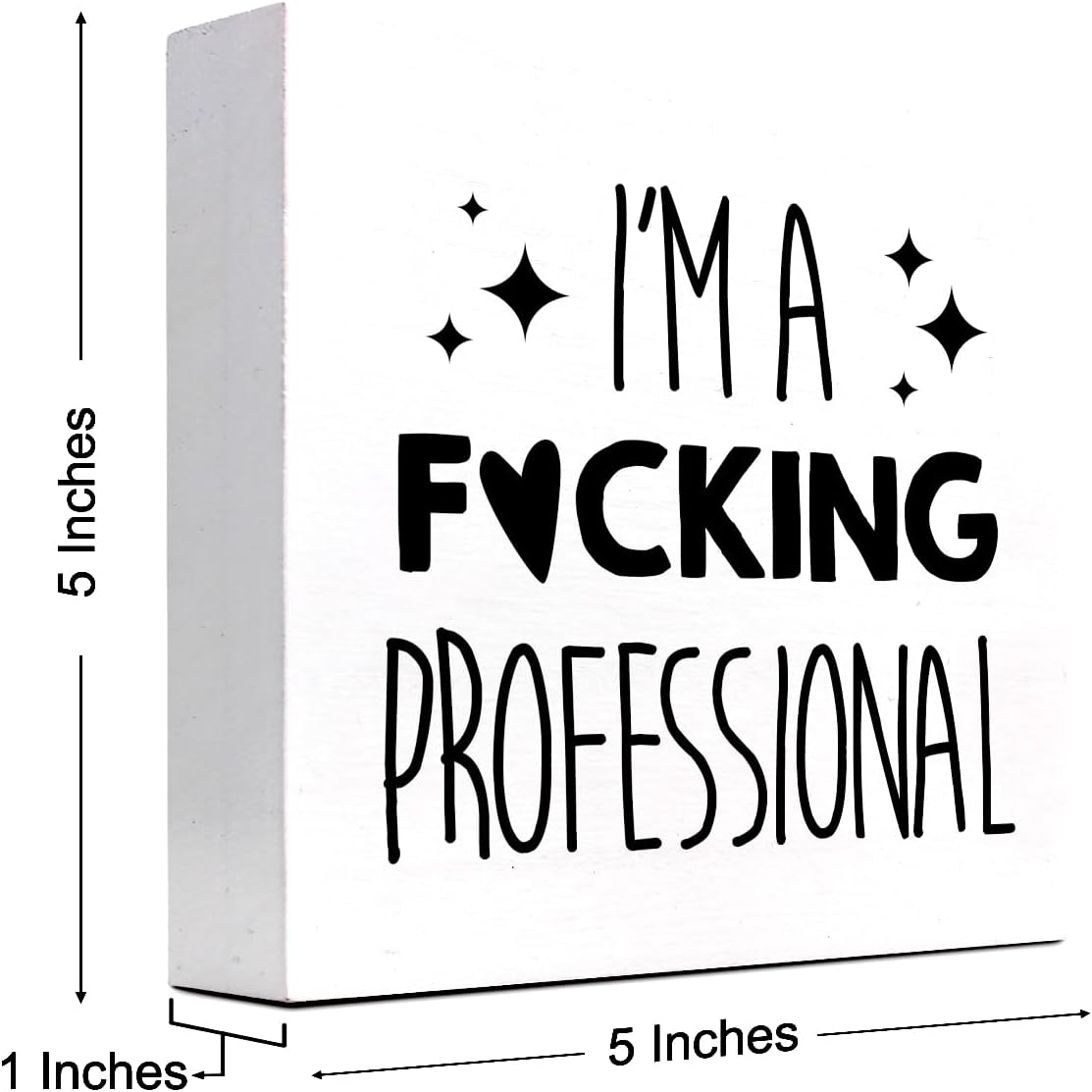 Cartel de madera divertido con texto en inglés “I’m a Professional Wood Block Box” para decoración de escritorio para el hogar, oficina, estantería,