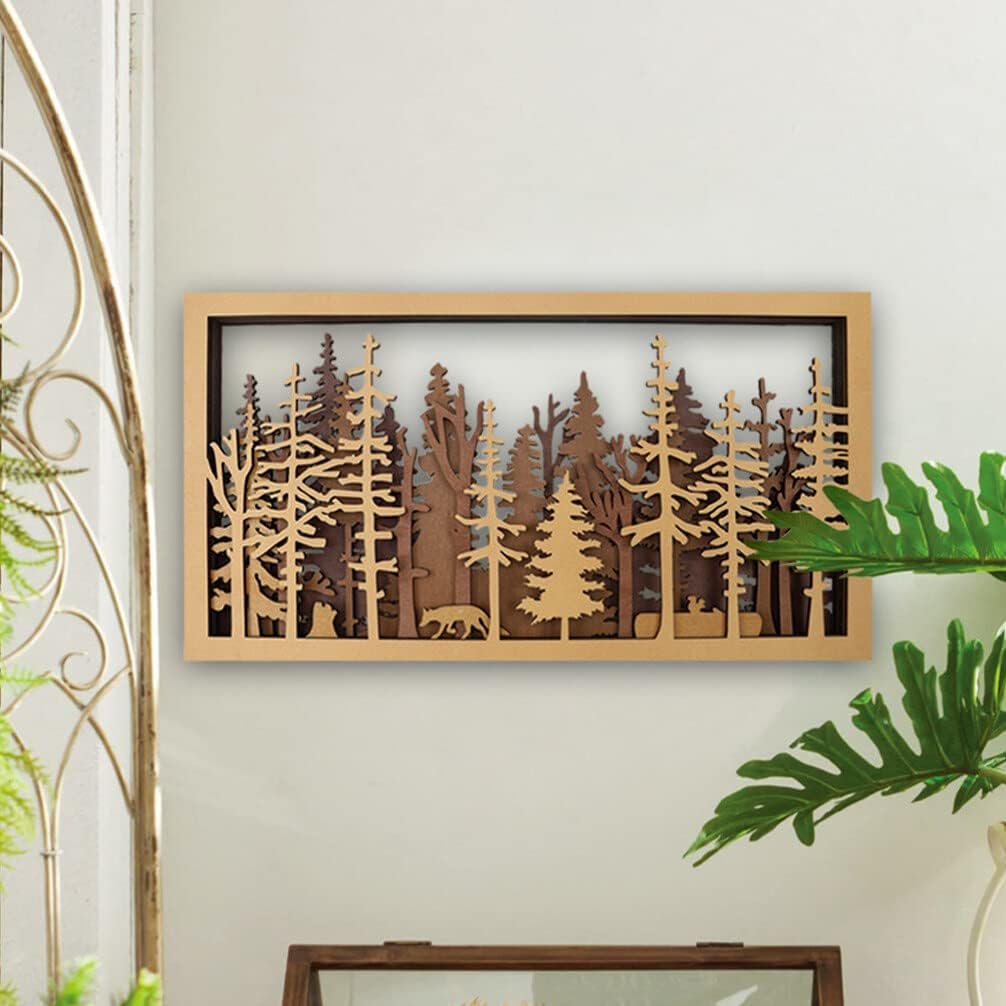 VOSAREA Decoración de pared rústica de animales del bosque, decoración de pared de granja de madera, decoración de animales de madera, adornos de