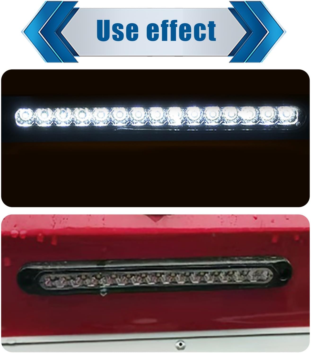 ZKFAR 2 barras de luz LED de freno para automóvil con 15 bombillas, 9.8 pulgadas x 1.1 pulgadas, impermeables, luces traseras de camión, lámparas