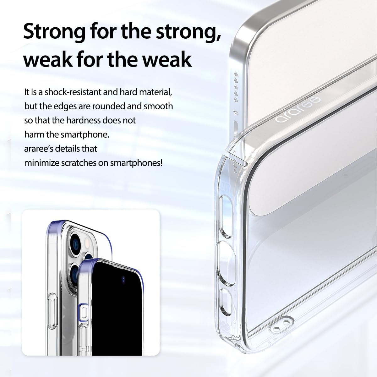 araree Nukin – Funda diseñada para iPhone 15 Pro, cubierta delgada de policarbonato duro antiarañazos, antiamarillamiento, a prueba de golpes,