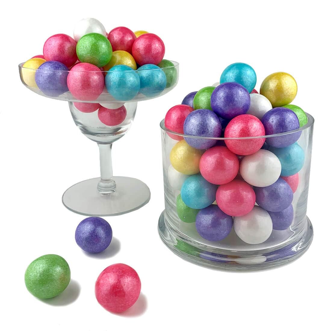 Color It Candy Shimmer – Bolas de goma de mascar de 2 libras a granel mixtas de 1 pulgada, bolas de goma surtidas para máquina de chicle, tarros de