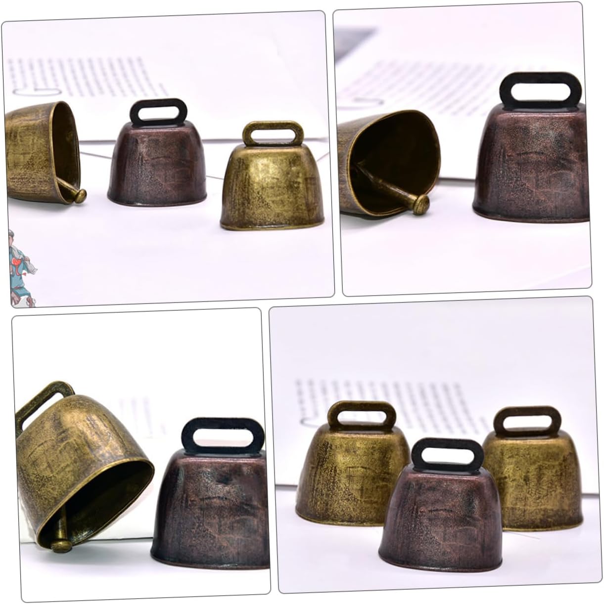 IMIKEYA 2pcs Retro Ling Mini Campanillas de viento Mini Animales Mini Campanas de Artesanía Antigua Campana Pequeña Cascabel Perro Campanas de