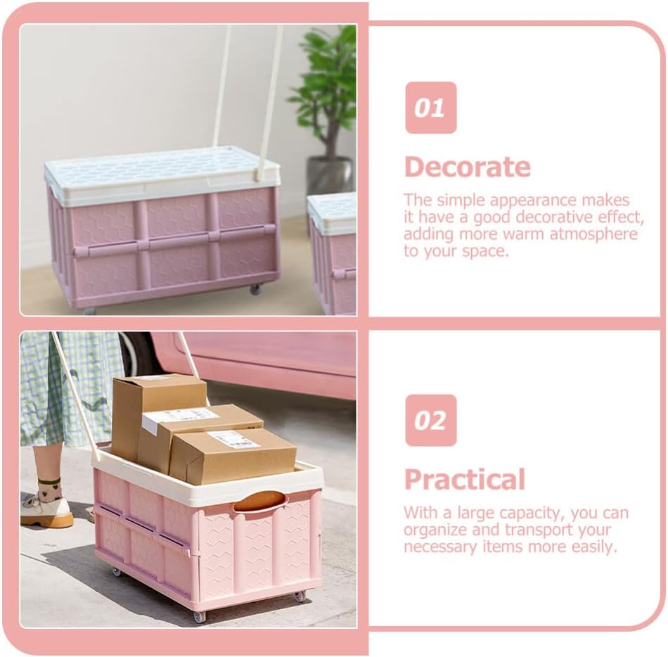 Alipis Carrito de comestibles plegable con ruedas, carrito plegable utilitario, carrito de compras para viajes, compras, almacenamiento en