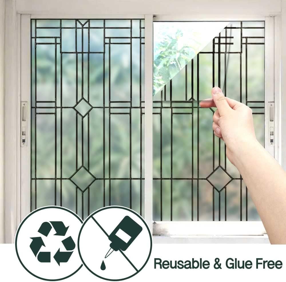 UNI – Película para ventana, adhesivos estáticos, no adhesivos, 3D, con protección UV (antiguo, 37.4 x 24.4 pulgadas)