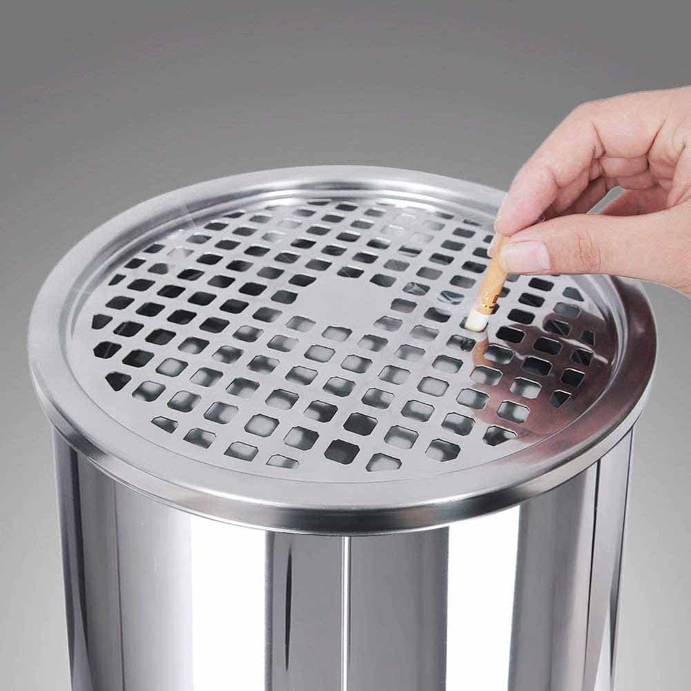 TISTIK Bote de basura – Cenicero de acero inoxidable con cubo de basura para lugares públicos, vestíbulo de hotel, contenedor de basura fácil de