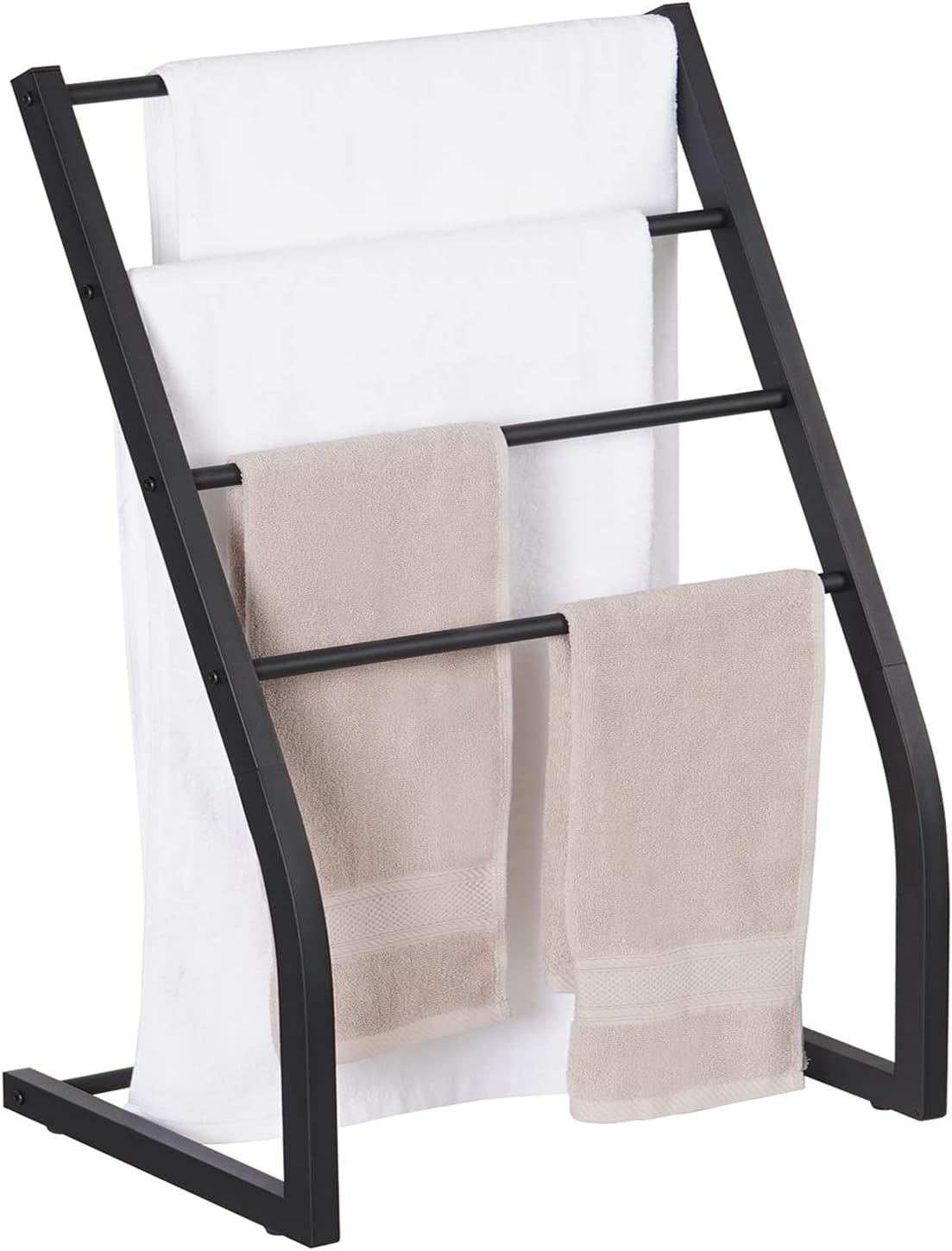 Toalleros para baño, toallero de pie independiente, toalleros de piscina al aire libre, soporte de toalla de metal de 4 niveles para baño, soporte