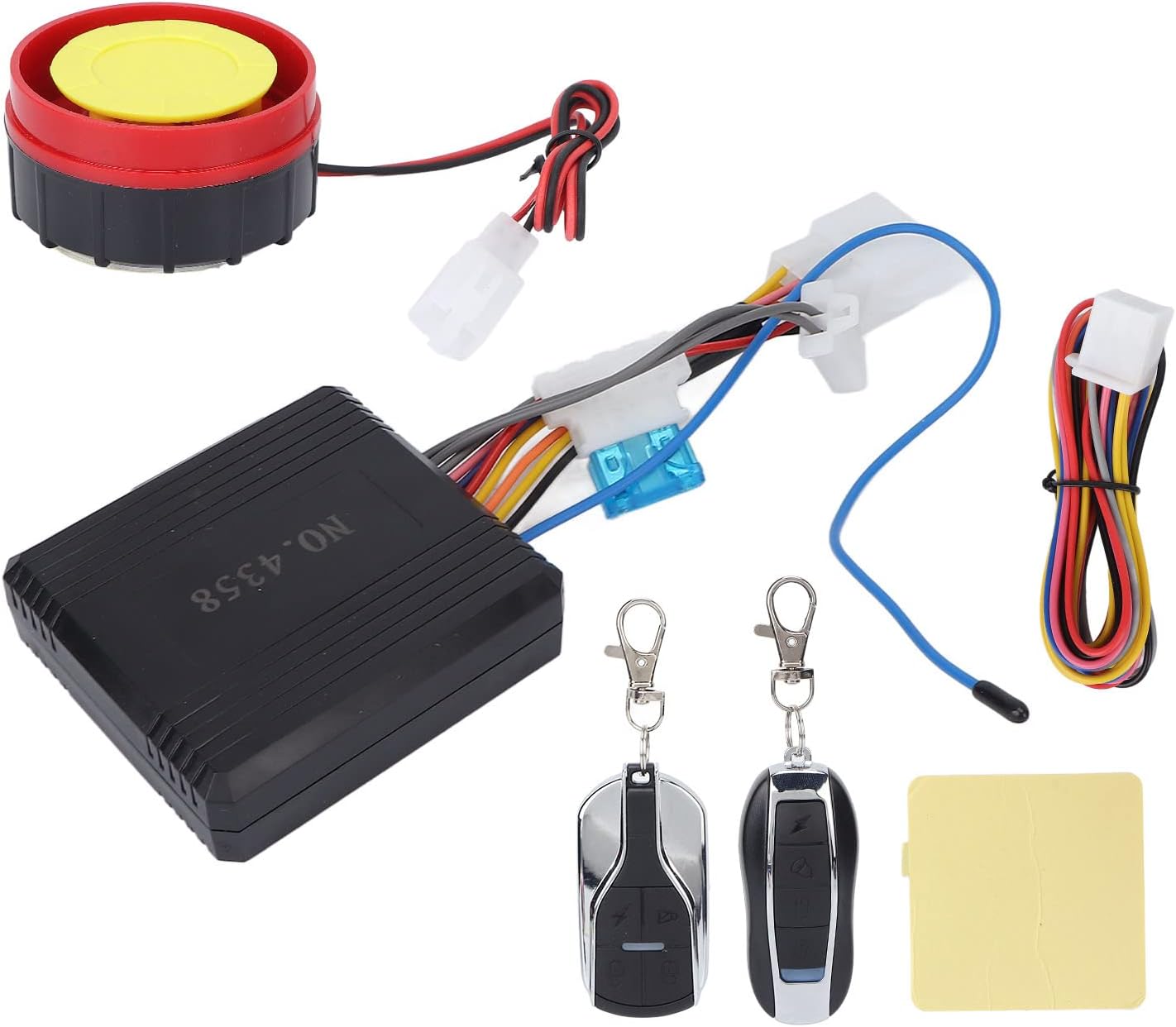 Aramox Sistema de alarma de motocicleta, kit de sistema de alarma antirrobo universal para motocicleta, control remoto unidireccional, impermeable,
